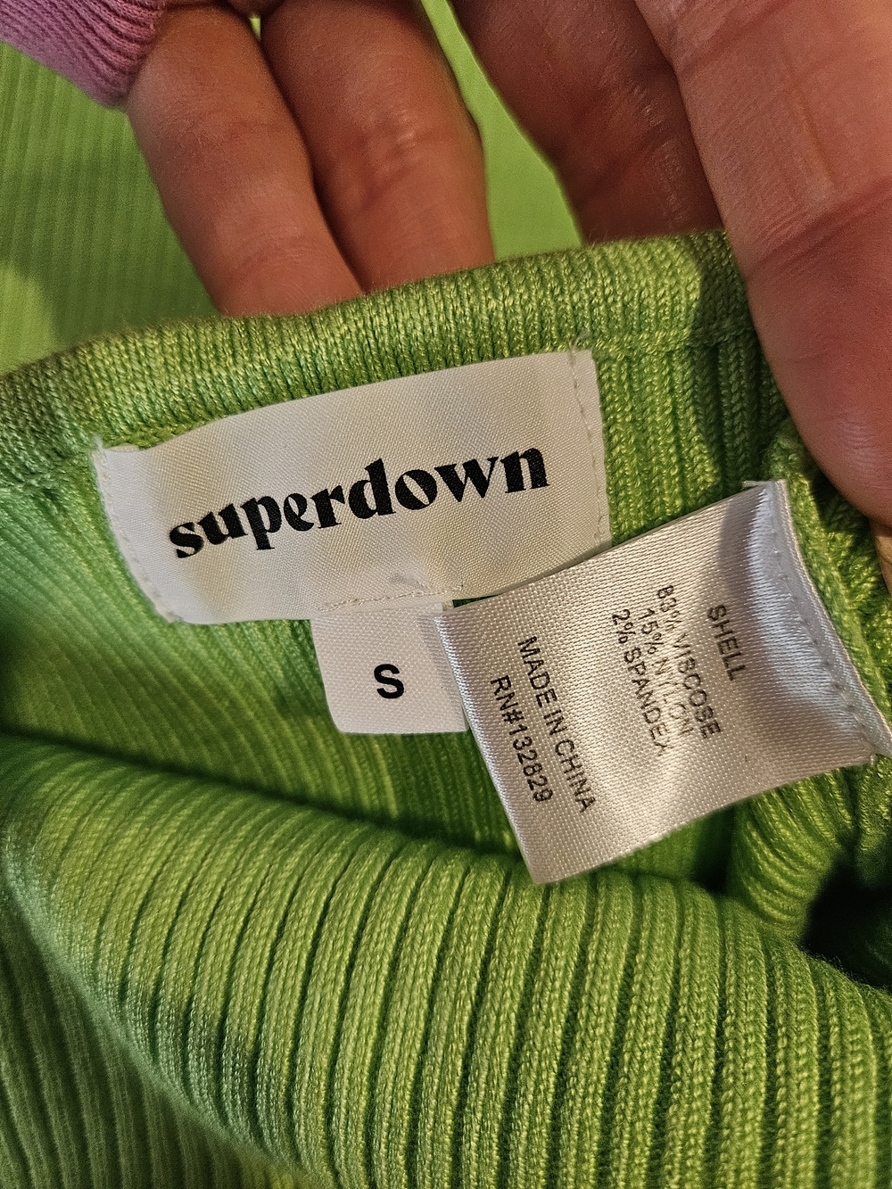 Superdown Neon Green Ribbed Two-Piece Set - Picture 3 of 9